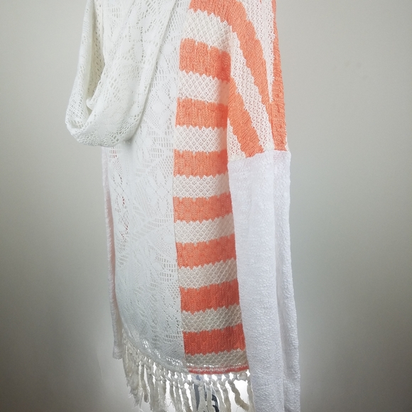 Miss Me Knitted Top Sweater White Orange Fringe - Picture 7 of 8